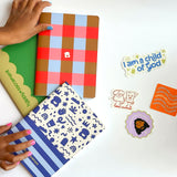 Happy Notebook in Royal Stripe